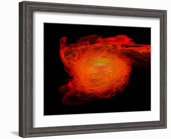 A Pair of Neutron Stars Colliding, Merging, and Forming a Black Hole-null-Framed Art Print