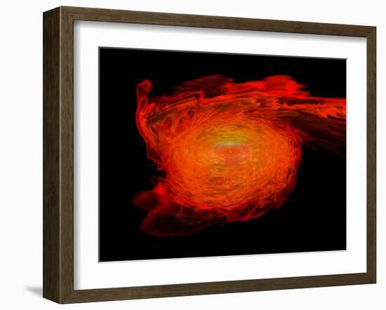 A Pair of Neutron Stars Colliding, Merging, and Forming a Black Hole-null-Framed Art Print