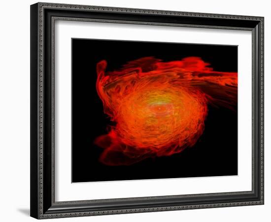 A Pair of Neutron Stars Colliding, Merging, and Forming a Black Hole-null-Framed Art Print