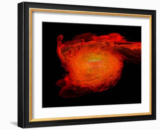 A Pair of Neutron Stars Colliding, Merging, and Forming a Black Hole-null-Framed Art Print