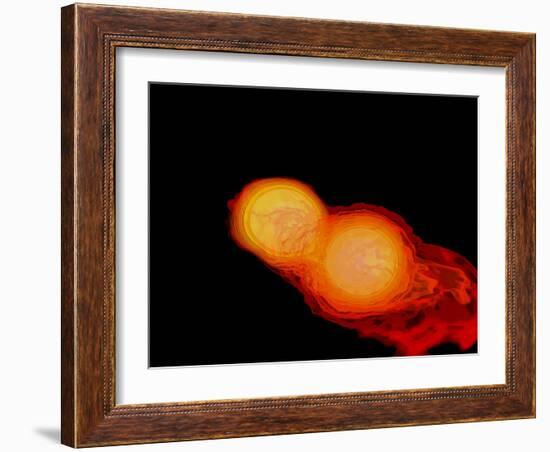 A Pair of Neutron Stars Colliding, Merging, and Forming a Black Hole-null-Framed Art Print