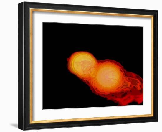 A Pair of Neutron Stars Colliding, Merging, and Forming a Black Hole-null-Framed Art Print