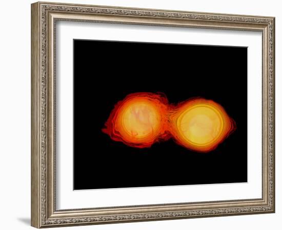 A Pair of Neutron Stars Colliding, Merging, and Forming a Black Hole-null-Framed Art Print