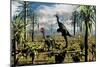 A Pair of Omnivorous Caudipteryx Feathered Dinosaurs-null-Mounted Art Print