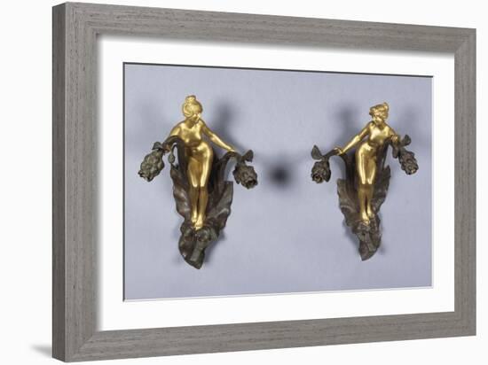 A Pair of Parcel Gilt Bronze Wall Sconces, Circa 1900-Franz Arthur Bischoff-Framed Giclee Print