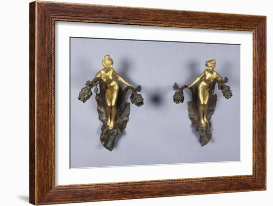 A Pair of Parcel Gilt Bronze Wall Sconces, Circa 1900-Franz Arthur Bischoff-Framed Giclee Print