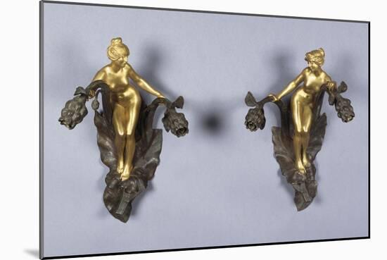 A Pair of Parcel Gilt Bronze Wall Sconces, Circa 1900-Franz Arthur Bischoff-Mounted Giclee Print