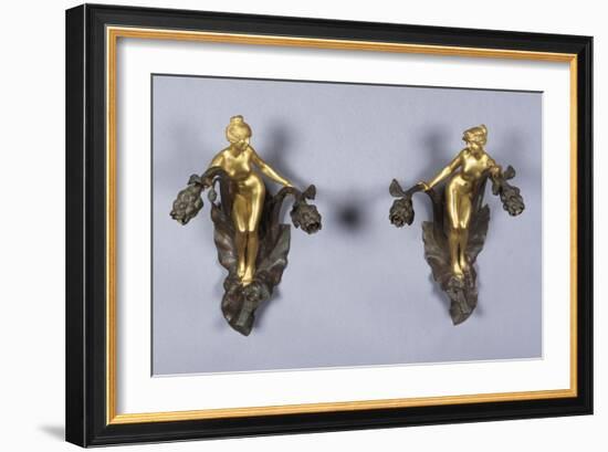 A Pair of Parcel Gilt Bronze Wall Sconces, Circa 1900-Franz Arthur Bischoff-Framed Giclee Print