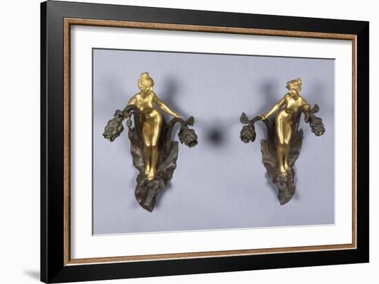 A Pair of Parcel Gilt Bronze Wall Sconces, Circa 1900-Franz Arthur Bischoff-Framed Giclee Print