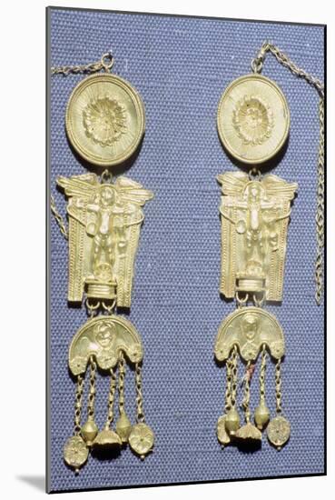 A pair of Roman gold earrings from Granada, Spain. Artist: Unknown-Unknown-Mounted Giclee Print
