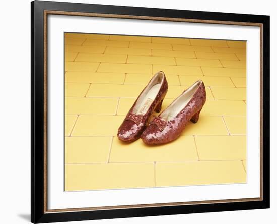 A Pair of Ruby Slippers Worn by Judy Garland in the 1939 MGM film "The Wizard of Oz"-null-Framed Giclee Print