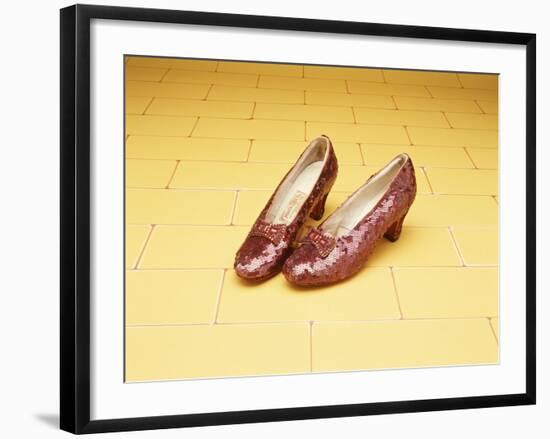 A Pair of Ruby Slippers Worn by Judy Garland in the 1939 MGM film "The Wizard of Oz"-null-Framed Giclee Print