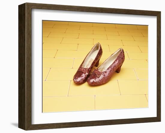 A Pair of Ruby Slippers Worn by Judy Garland in the 1939 MGM film "The Wizard of Oz"-null-Framed Giclee Print