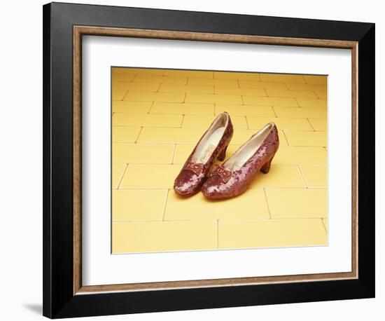 A Pair of Ruby Slippers Worn by Judy Garland in the 1939 MGM film "The Wizard of Oz"--Framed Giclee Print