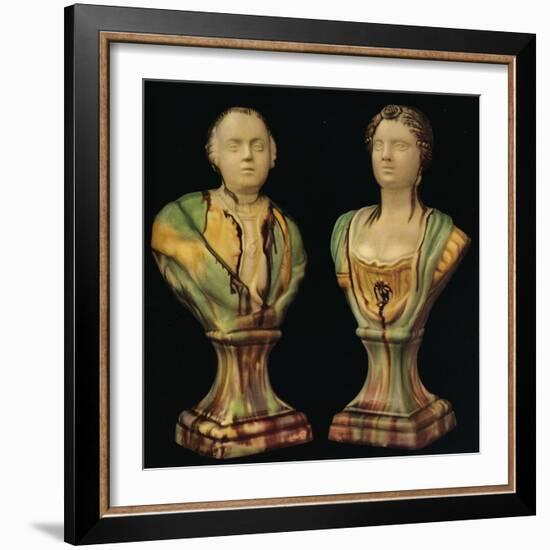 A Pair of Staffordshire Earthenware Busts Representing King George III and Queen Charlotte-Unknown-Framed Giclee Print