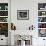 A Pakistani Barber Gives a Haircut and Beard Trim to a Customer-null-Framed Photographic Print displayed on a wall