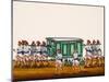 A Palanquin and Bearers on the Road Alongside a Man Carrying Goods on a Pole, from Thanjavur, India-null-Mounted Giclee Print