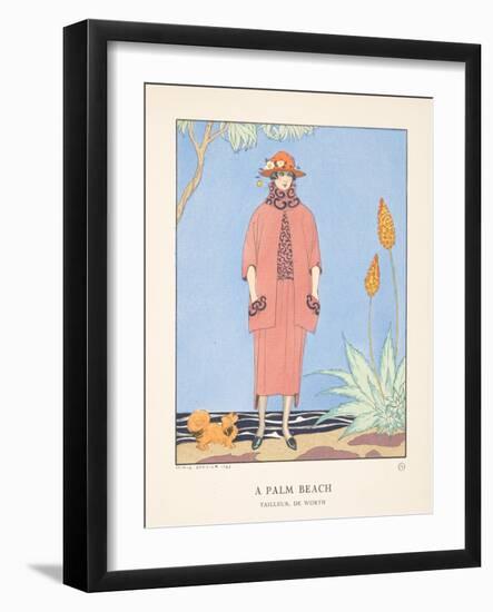 A Palm Beach, from a Collection of Fashion Plates, 1921 (Pochoir Print)-Georges Barbier-Framed Giclee Print