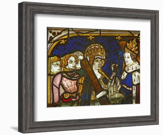 A Panel in the East Window Depicting St Helen with Emperor Constantine-null-Framed Giclee Print