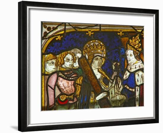 A Panel in the East Window Depicting St Helen with Emperor Constantine-null-Framed Giclee Print