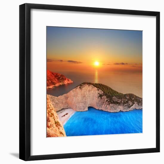 A Panorama of Sunset over Zakynthos Island, Greece-Ljsphotography-Framed Photographic Print