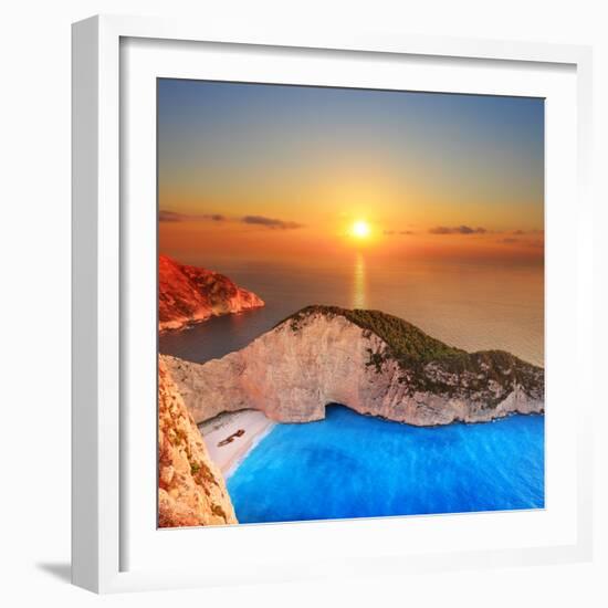 A Panorama of Sunset over Zakynthos Island, Greece-Ljsphotography-Framed Photographic Print