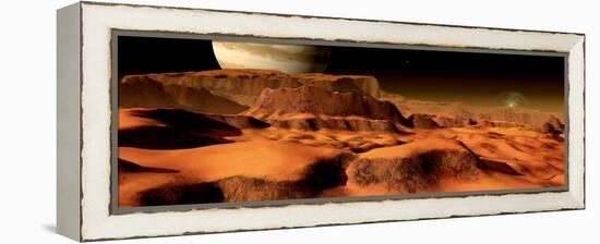 A Panorama of the Strange, Mesa-Like Mountains on Io-Stocktrek Images-Framed Premier Image Canvas