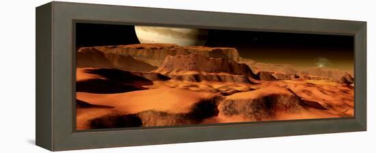 A Panorama of the Strange, Mesa-Like Mountains on Io-Stocktrek Images-Framed Premier Image Canvas