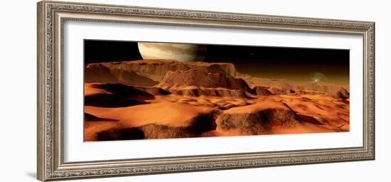 A Panorama of the Strange, Mesa-Like Mountains on Io-Stocktrek Images-Framed Photographic Print
