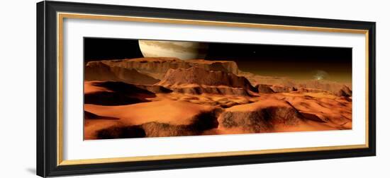 A Panorama of the Strange, Mesa-Like Mountains on Io-Stocktrek Images-Framed Photographic Print