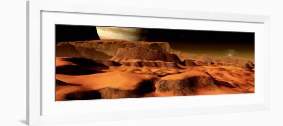 A Panorama of the Strange, Mesa-Like Mountains on Io-Stocktrek Images-Framed Photographic Print