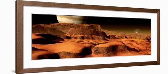 A Panorama of the Strange, Mesa-Like Mountains on Io-Stocktrek Images-Framed Photographic Print