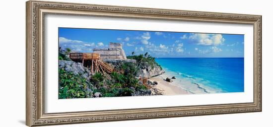 A Panoramic of Mayan Ruins of Ruinas De Tulum (Tulum Ruins) and El Castillo at Sunset-null-Framed Photographic Print