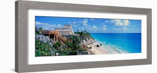 A Panoramic of Mayan Ruins of Ruinas De Tulum (Tulum Ruins) and El Castillo at Sunset-null-Framed Photographic Print