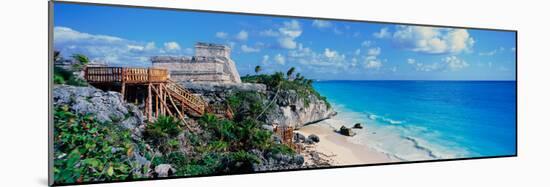 A Panoramic of Mayan Ruins of Ruinas De Tulum (Tulum Ruins) and El Castillo at Sunset-null-Mounted Photographic Print
