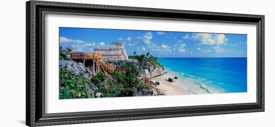 A Panoramic of Mayan Ruins of Ruinas De Tulum (Tulum Ruins) and El Castillo at Sunset-null-Framed Photographic Print