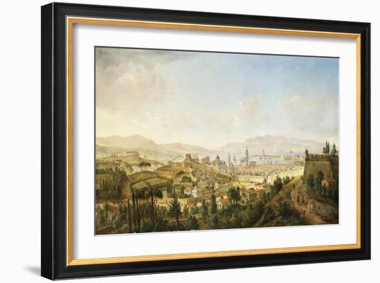 A Panoramic View of Messina, Sicily-Gaspar van Wittel-Framed Giclee Print