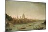 A Panoramic View of the City of London from the Thames Near the Water Gate of Somerset House-Antonio Joli-Mounted Giclee Print