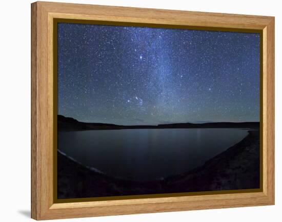 A Panoramic View of the Milky Way and La Azul Lagoon in Somuncura, Argentina-Stocktrek Images-Framed Premier Image Canvas