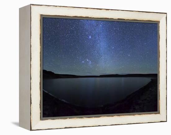 A Panoramic View of the Milky Way and La Azul Lagoon in Somuncura, Argentina-Stocktrek Images-Framed Premier Image Canvas