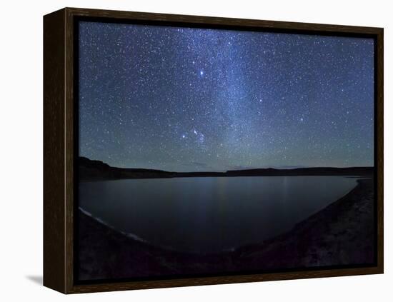 A Panoramic View of the Milky Way and La Azul Lagoon in Somuncura, Argentina-Stocktrek Images-Framed Premier Image Canvas