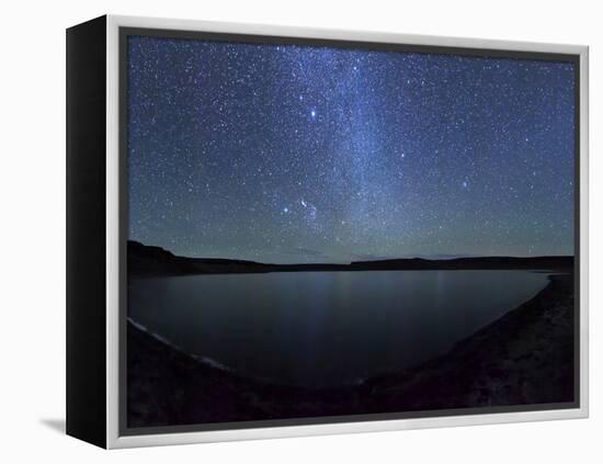 A Panoramic View of the Milky Way and La Azul Lagoon in Somuncura, Argentina-Stocktrek Images-Framed Premier Image Canvas