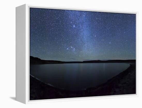 A Panoramic View of the Milky Way and La Azul Lagoon in Somuncura, Argentina-Stocktrek Images-Framed Premier Image Canvas