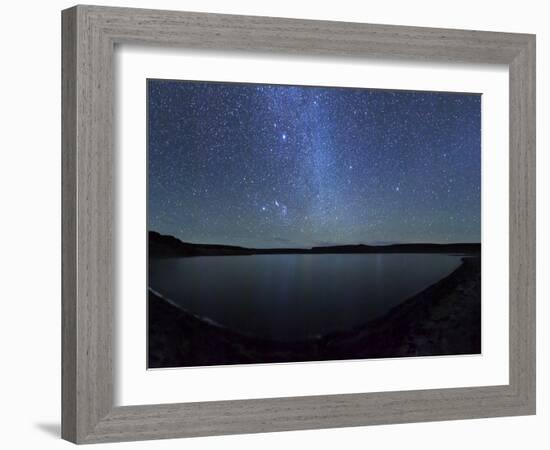 A Panoramic View of the Milky Way and La Azul Lagoon in Somuncura, Argentina-Stocktrek Images-Framed Photographic Print