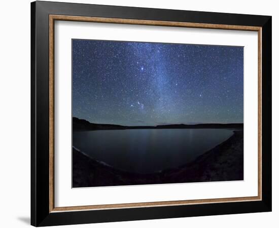 A Panoramic View of the Milky Way and La Azul Lagoon in Somuncura, Argentina-Stocktrek Images-Framed Photographic Print