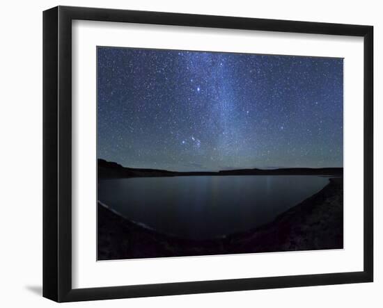 A Panoramic View of the Milky Way and La Azul Lagoon in Somuncura, Argentina-Stocktrek Images-Framed Photographic Print