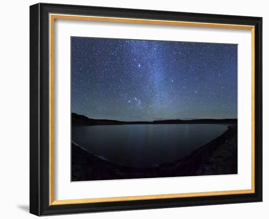 A Panoramic View of the Milky Way and La Azul Lagoon in Somuncura, Argentina-Stocktrek Images-Framed Photographic Print