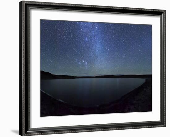 A Panoramic View of the Milky Way and La Azul Lagoon in Somuncura, Argentina-Stocktrek Images-Framed Photographic Print