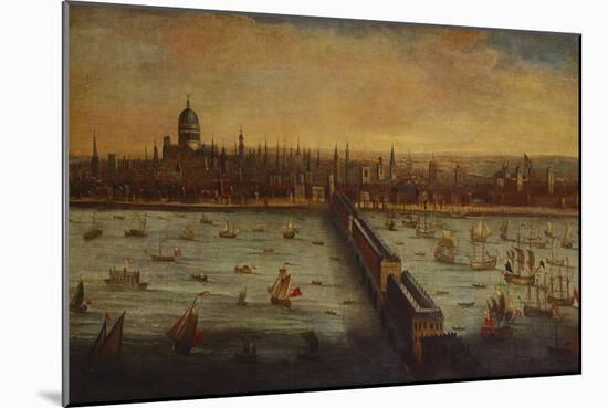 A Panoramic View of the River Thames and the City of London Taken from the-English School-Mounted Giclee Print