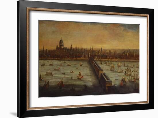 A Panoramic View of the River Thames and the City of London Taken from the-English School-Framed Giclee Print